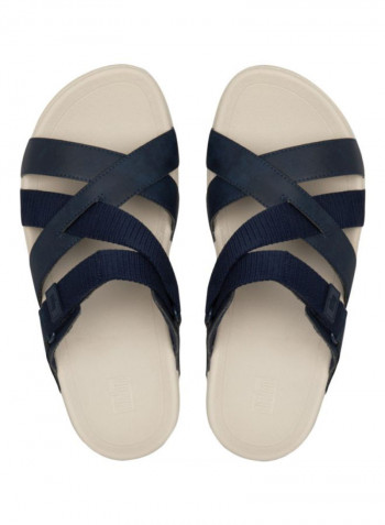 Adonis Adjustable Slides Midnight Navy/White