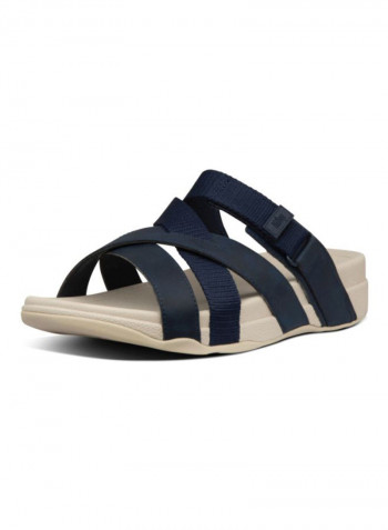 Adonis Adjustable Slides Midnight Navy/White