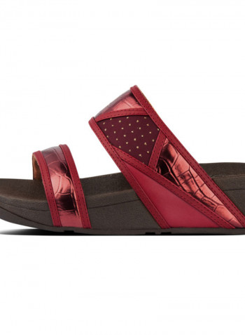 Slip-On Comfortable Sildes Maroon Red