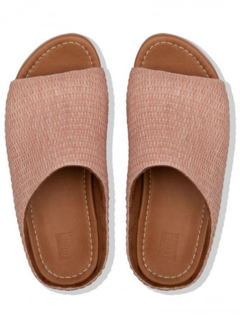 Basket Weave Slides Soft Pink