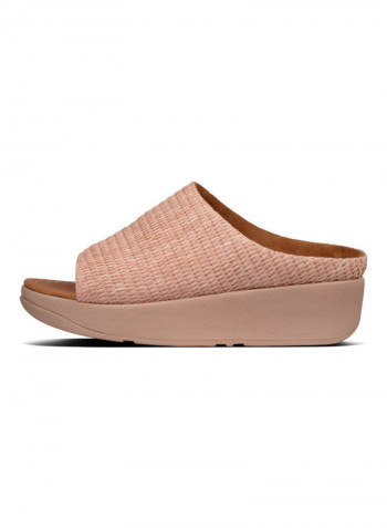 Basket Weave Slides Soft Pink