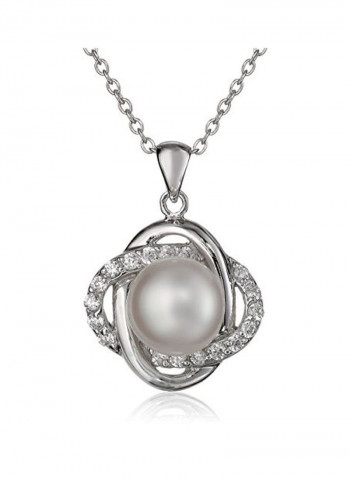 Cubic Zirconia And Pearl Beaded Jewelry Set