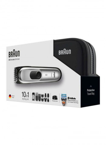 10-In-1 Beard Trimmer And Hair Clipper Black/Silver