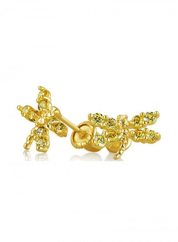 14 Karat Gold Butterfly Stud Earrings