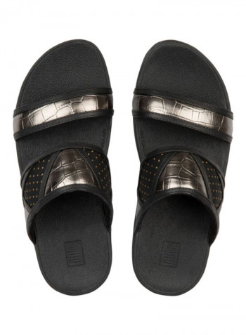 Rosa Art Slip-On Slides Black/Gold