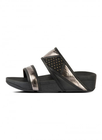 Rosa Art Slip-On Slides Black/Gold