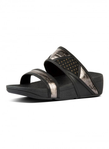 Rosa Art Slip-On Slides Black/Gold