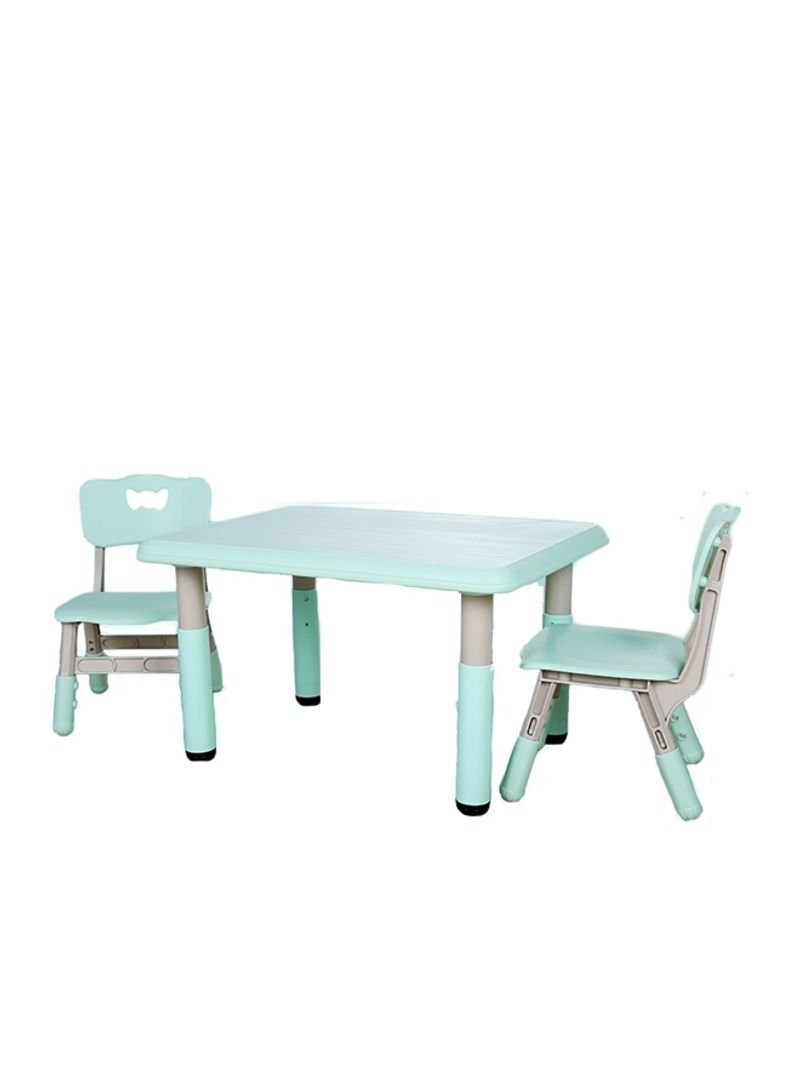 3-Piece Multipurpose Table And Chair Set Turquoise/Grey 137x90x90cm