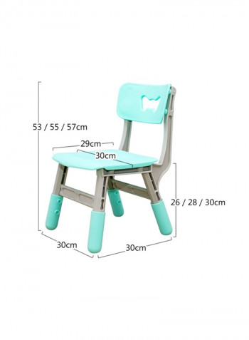 3-Piece Multipurpose Table And Chair Set Turquoise/Grey 137x90x90cm