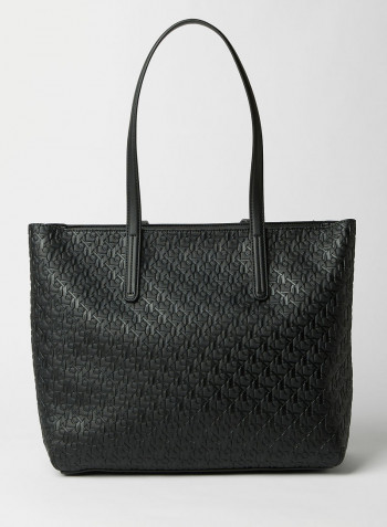 All-Over Monogram Shopper Bag Black