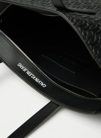 All-Over Monogram Shopper Bag Black