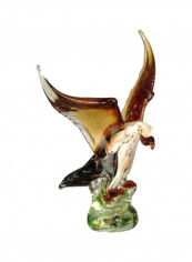Eagle Sculpture Brown/White/Green 8.5x11x13.75inch