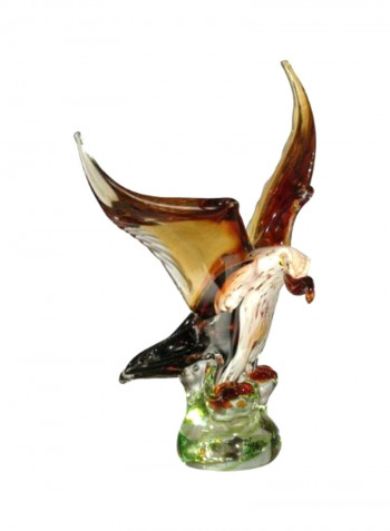 Eagle Sculpture Brown/White/Green 8.5x11x13.75inch
