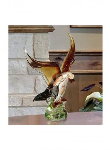 Eagle Sculpture Brown/White/Green 8.5x11x13.75inch