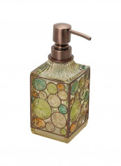 Lotion And Soap Dispenser Clear/Green/Brown 3x3x7.5inch