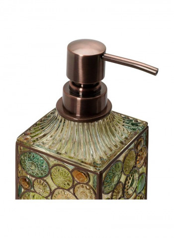 Lotion And Soap Dispenser Clear/Green/Brown 3x3x7.5inch