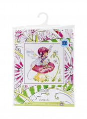 Forest Fairy Counted Cross Stitch Kit White/Pink/Green