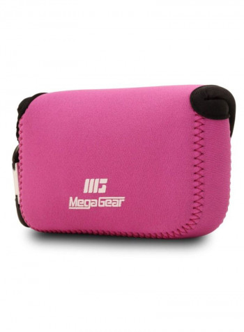 Protective Camera Case With Strap For Sony Cybershot Pink/Black