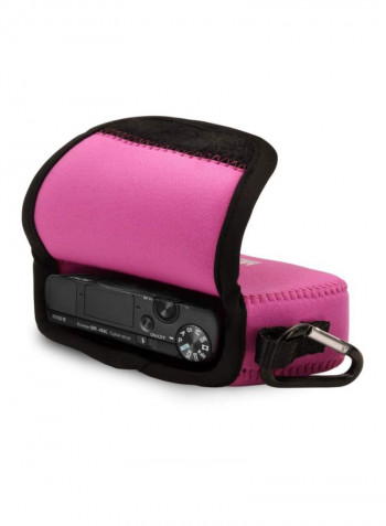 Protective Camera Case With Strap For Sony Cybershot Pink/Black
