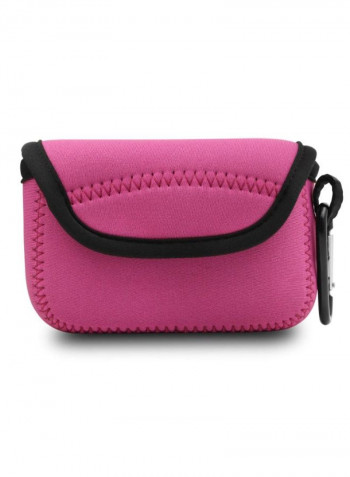 Protective Camera Case With Strap For Sony Cybershot Pink/Black