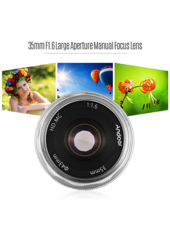 35mm F1.6 Manual Focus Lens For Sony Silver