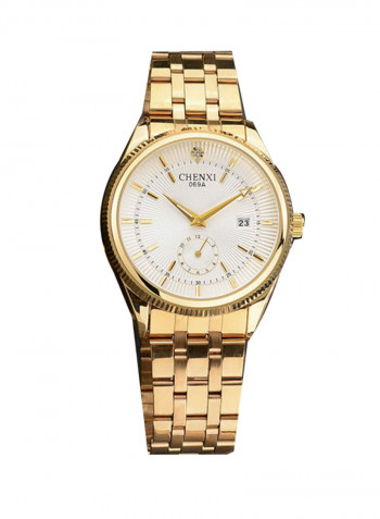 Men's Quartz Date Display Stainless Steel Analog Watch NNSB03708353