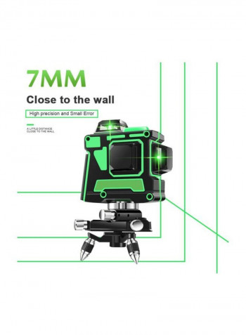 12 Lines 3D Self-Leveling 360 Laser Beam Line Black/Green