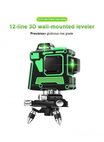 12 Lines 3D Self-Leveling 360 Laser Beam Line Black/Green