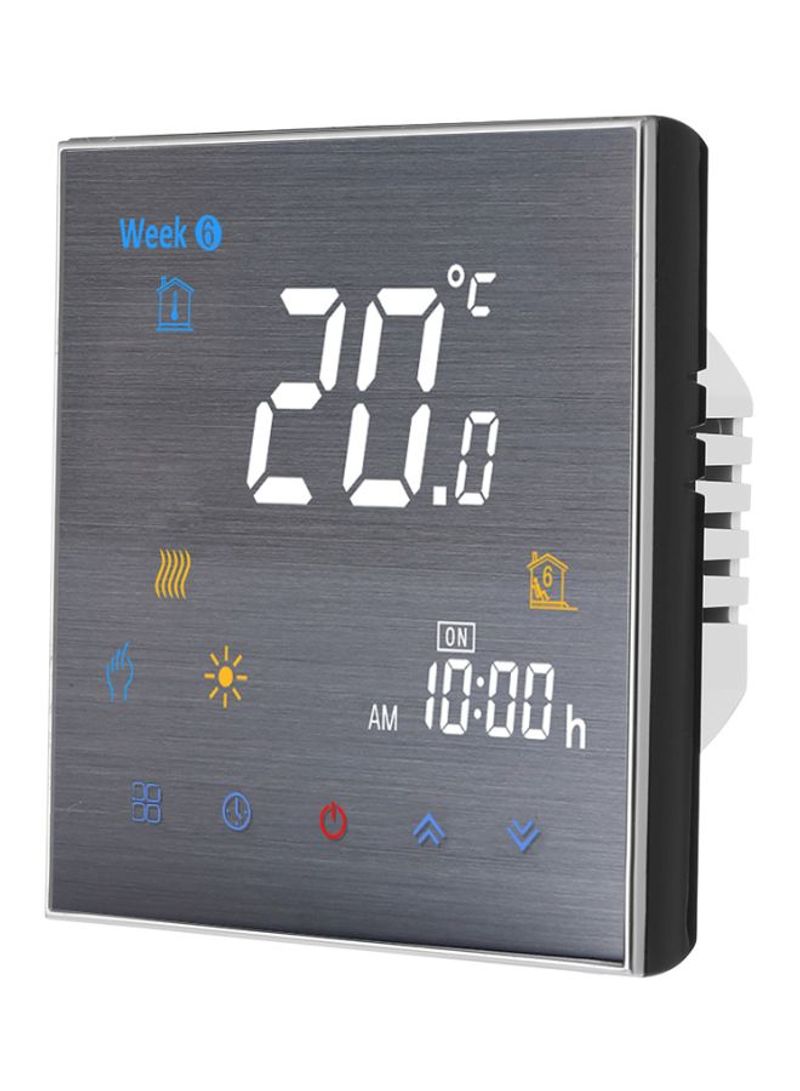 LCD Display Touch Screen Electric Heating Thermostat Black 86x86x13.3millimeter