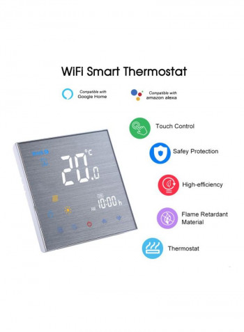 LCD Display Touch Screen Electric Heating Thermostat Black 86x86x13.3millimeter