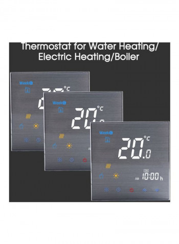 LCD Display Touch Screen Electric Heating Thermostat Black 86x86x13.3millimeter
