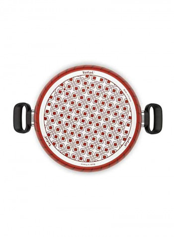 Tempo Flame Casserole With Lid Red/Black/Silver 26cm