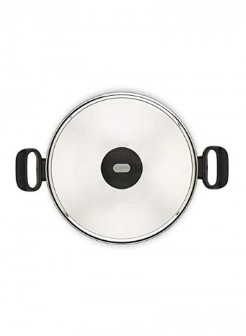 Tempo Flame Casserole With Lid Red/Black/Silver 26cm