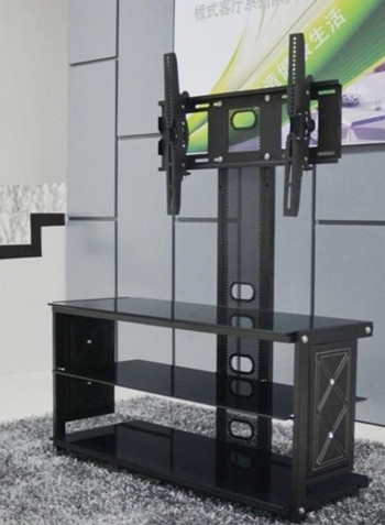 Tv Stand Table With Mounting Black 120x120x40centimeter