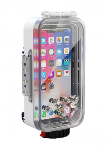 Waterproof Swimming Diving Mobile Phone Housing Case For Apple iPhone X White/Clear