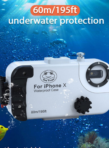 Waterproof Swimming Diving Mobile Phone Housing Case For Apple iPhone X White/Clear