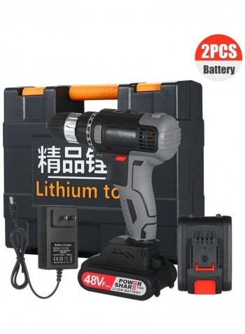 4-Piece Electric Drill Kit Black/Grey/Red
