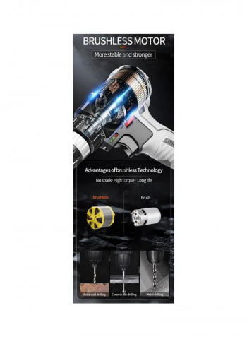 4-Piece Electric Drill Kit Black/Grey/Red