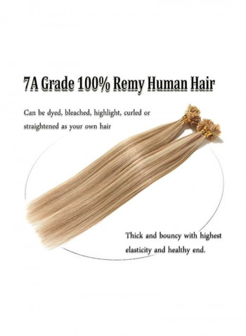Long Straight Hair Extensions Golden Brown/Bleach Blonde 18inch