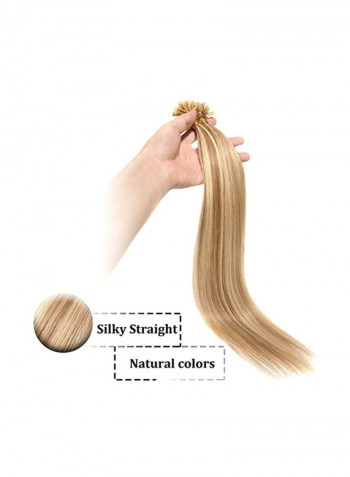 Long Straight Hair Extensions Golden Brown/Bleach Blonde 18inch