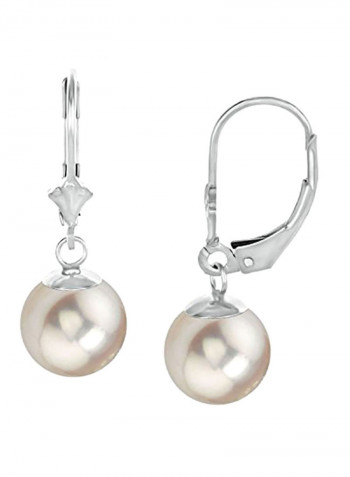 925 Sterling Silver Pearl Dangle Earrings