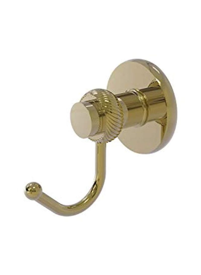 Mercury Collection Twisted Accent Robe Hook Unlacquered Brass 5x2.5x2inch