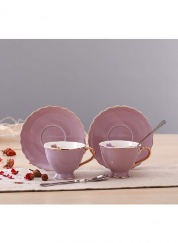 6-Piece Coffee Set With Spoon Purple