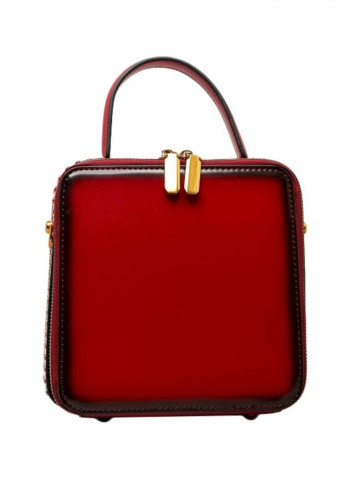 Leather Crossbody Bag Red