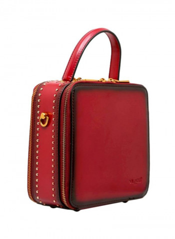 Leather Crossbody Bag Red
