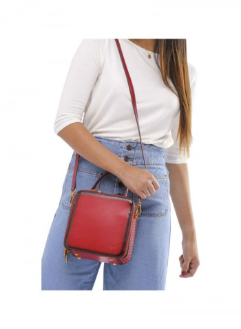 Leather Crossbody Bag Red