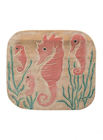 Seahorse Design Hand Carved Stool Seahorse