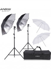 9-Piece Studio Photography Kit Black/White/Silver