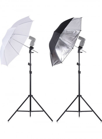 9-Piece Studio Photography Kit Black/White/Silver