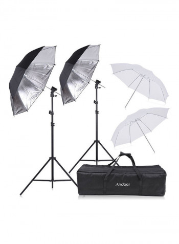 9-Piece Studio Photography Kit Black/White/Silver